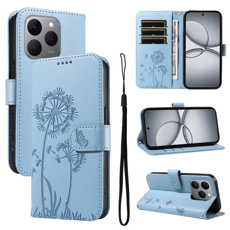 Dandelion Embossed Pattern Flip Leather Phone Case, For Realme 16T 5G, For Realme 16 Pro+ 5G Global, For Realme 16 Pro 5G Global, For Realme P4x 5G, For Realme C85 5G / 15X 5G India, For Realme C85 Pro 4G, For Realme 15T 5G, For Realme C71 4G India    ...