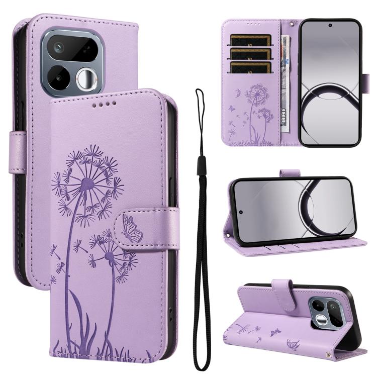 Dandelion Embossed Pattern Flip Leather Phone Case, For Realme 16T 5G, For Realme 16 Pro+ 5G Global, For Realme 16 Pro 5G Global, For Realme P4x 5G, For Realme C85 5G / 15X 5G India, For Realme C85 Pro 4G, For Realme 15T 5G, For Realme C71 4G India    ...