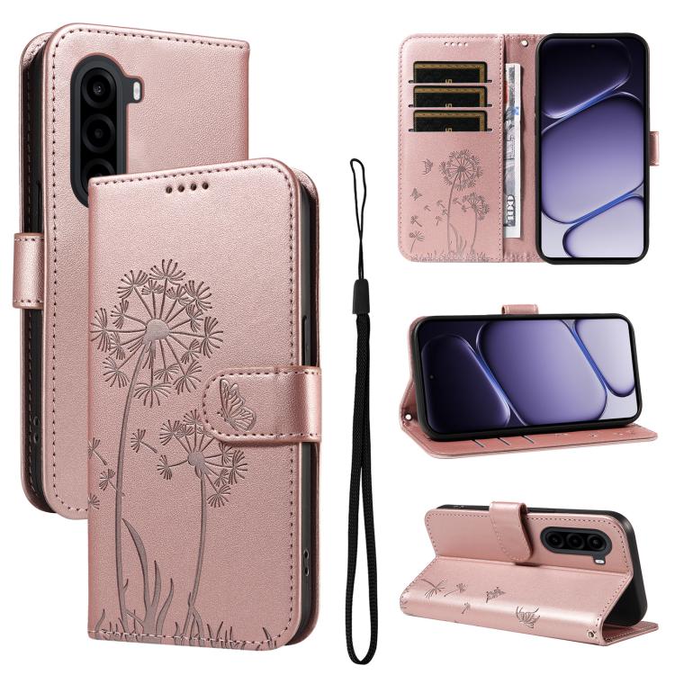Dandelion Embossed Pattern Flip Leather Phone Case, For Realme 16T 5G, For Realme 16 Pro+ 5G Global, For Realme 16 Pro 5G Global, For Realme P4x 5G, For Realme C85 5G / 15X 5G India, For Realme C85 Pro 4G, For Realme 15T 5G, For Realme C71 4G India    ...
