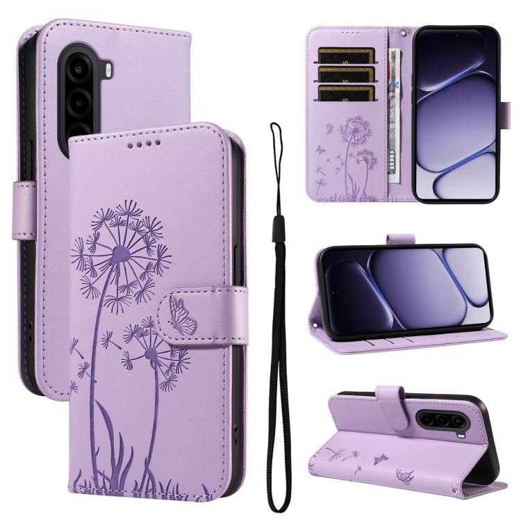 Dandelion Embossed Pattern Flip Leather Phone Case, For Realme 16T 5G, For Realme 16 Pro+ 5G Global, For Realme 16 Pro 5G Global, For Realme P4x 5G, For Realme C85 5G / 15X 5G India, For Realme C85 Pro 4G, For Realme 15T 5G, For Realme C71 4G India    ...