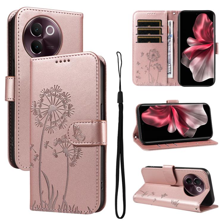 Dandelion Embossed Pattern Flip Leather Phone Case, For vivo V30E / V40 Lite Global