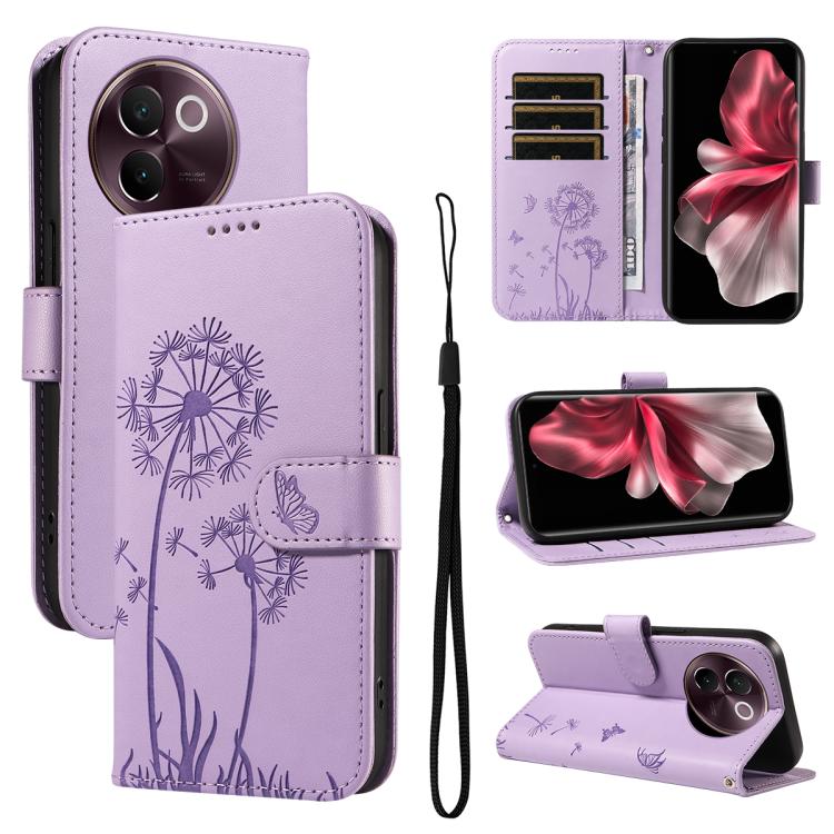 Dandelion Embossed Pattern Flip Leather Phone Case, For vivo V30E / V40 Lite Global