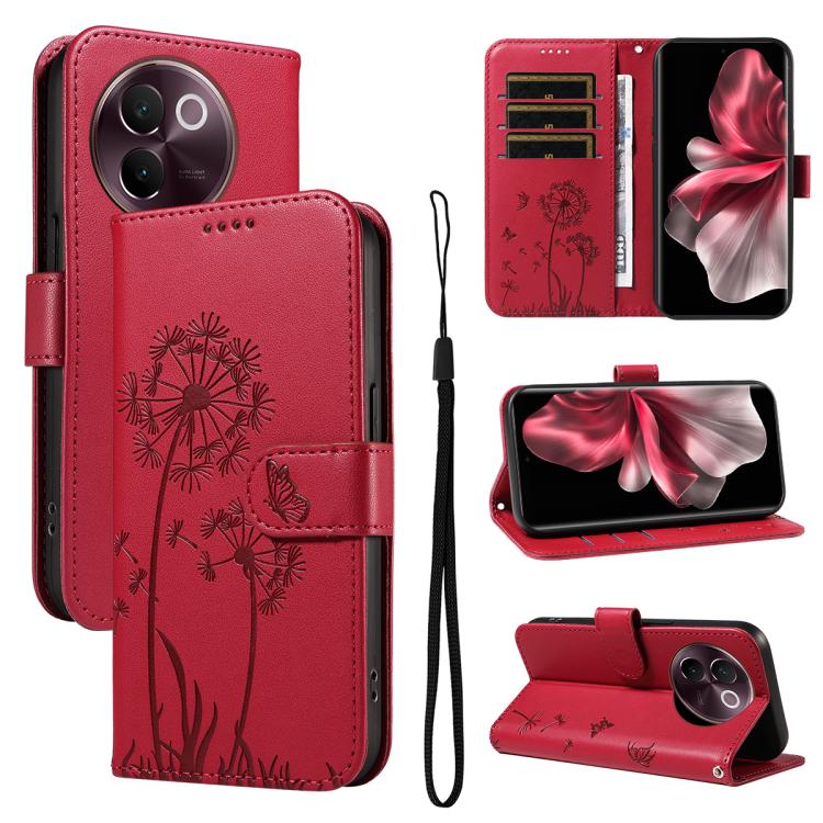 Dandelion Embossed Pattern Flip Leather Phone Case, For vivo V30E / V40 Lite Global