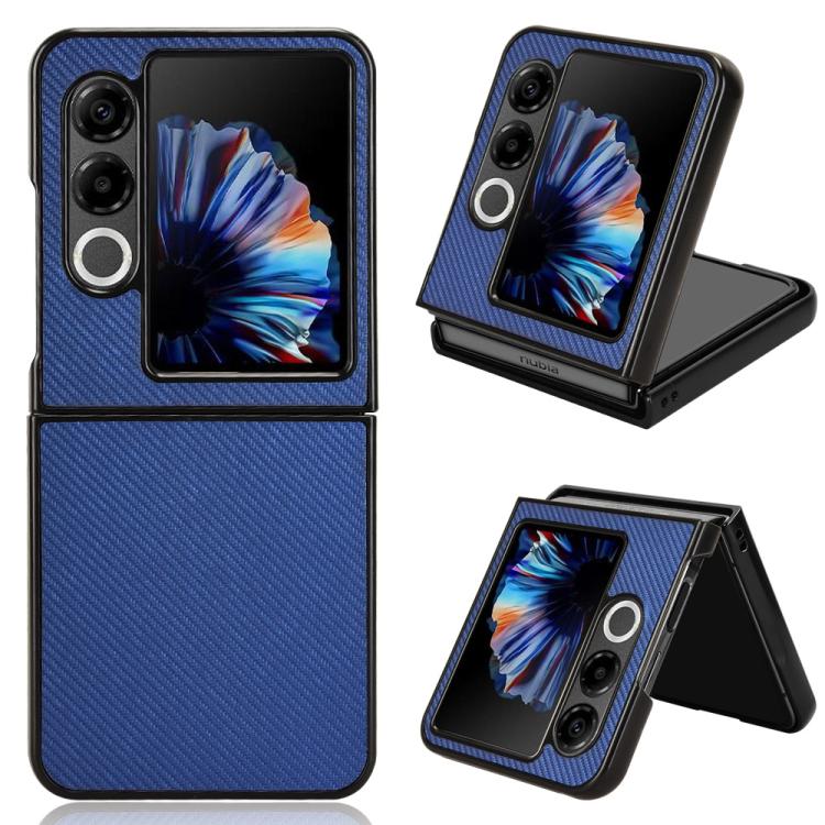Carbon Fiber Texture PU Leather PC Phone Case, For ZTE nubia Flip3, For ZTE nubia Fold, For ZTE nubia Flip2