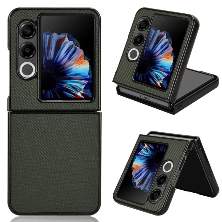 Carbon Fiber Texture PU Leather PC Phone Case, For ZTE nubia Flip3, For ZTE nubia Fold, For ZTE nubia Flip2