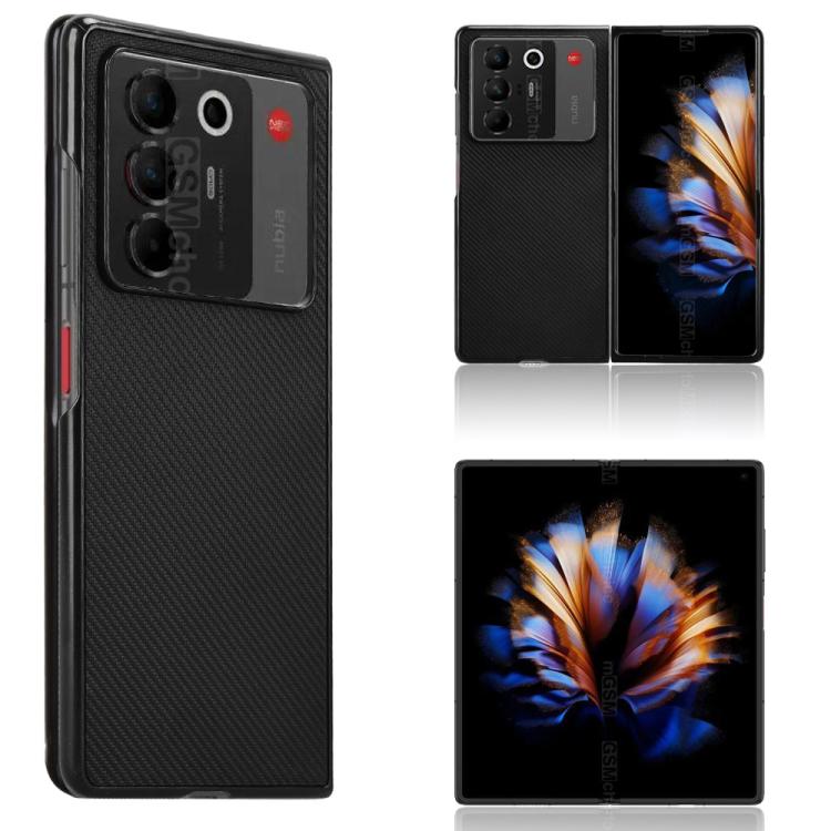 Carbon Fiber Texture PU Leather PC Phone Case, For ZTE nubia Flip3, For ZTE nubia Fold, For ZTE nubia Flip2