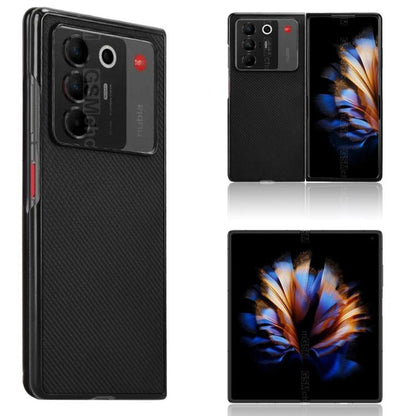Carbon Fiber Texture PU Leather PC Phone Case, For ZTE nubia Flip3, For ZTE nubia Fold, For ZTE nubia Flip2