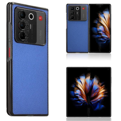 Carbon Fiber Texture PU Leather PC Phone Case, For ZTE nubia Flip3, For ZTE nubia Fold, For ZTE nubia Flip2