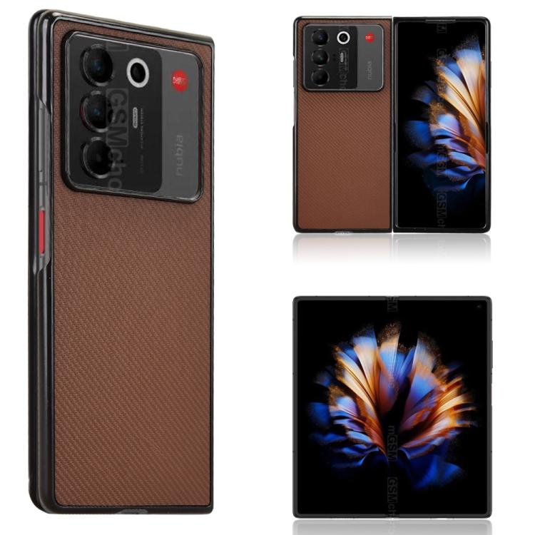 Carbon Fiber Texture PU Leather PC Phone Case, For ZTE nubia Flip3, For ZTE nubia Fold, For ZTE nubia Flip2