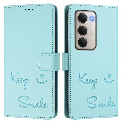 Smile Embossing RFID Leather Phone Case, For Redmi 15 5G Global / 15 4G SEA 169.5mm, For Xiaomi 15T Pro 5G, For Xiaomi 15T 5G, For Redmi Note 14 4G 164.84mm EU Version