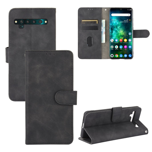 Black PU leather magnetic flip phone wallet case with card slots and holder