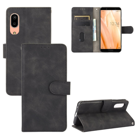 Black PU leather magnetic flip phone wallet case with card slots and holder