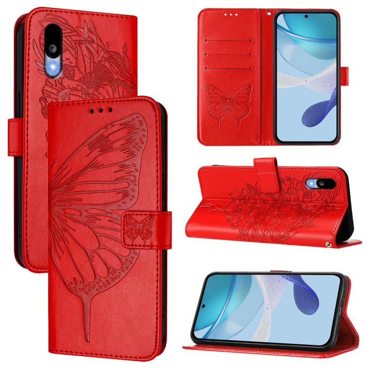 Embossed Butterfly Leather Phone Case, For Sharp Aquos wish6, For Sharp Aquos R11, For Sharp Aquos sense10, For Sharp Basio Active3, For Sharp Aquos sense8 SHG11 / SH-54D, For Sharp Aquos Wish3