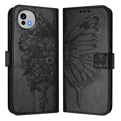 Embossed Butterfly Leather Phone Case, For Sharp Aquos wish6, For Sharp Aquos R11, For Sharp Aquos sense10, For Sharp Basio Active3, For Sharp Aquos sense8 SHG11 / SH-54D, For Sharp Aquos Wish3