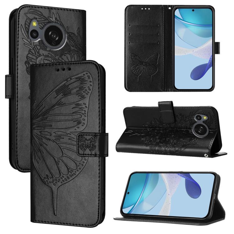 Embossed Butterfly Leather Phone Case, For Sharp Aquos wish6, For Sharp Aquos R11, For Sharp Aquos sense10, For Sharp Basio Active3, For Sharp Aquos sense8 SHG11 / SH-54D, For Sharp Aquos Wish3