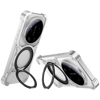 Mechanical Arm Borderless MagSafe Holder Metal Phone Case, For Xiaomi 17 Ultra, For Xiaomi 15 Ultra