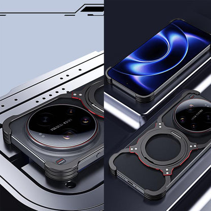 Mechanical Arm Borderless MagSafe Holder Metal Phone Case, For Xiaomi 17 Ultra, For Xiaomi 15 Ultra