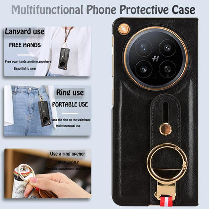 Wristband Leather Back Phone Case, For OPPO Find N6, For OPPO Find N5
