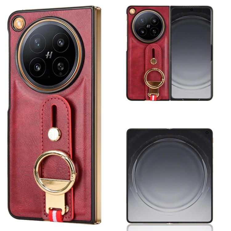 Wristband Leather Back Phone Case, For OPPO Find N6, For OPPO Find N5