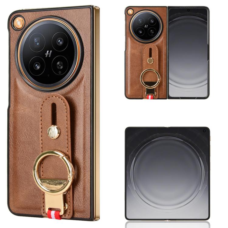 Wristband Leather Back Phone Case, For OPPO Find N6, For OPPO Find N5