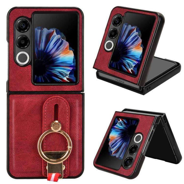 Wristband Leather Back Phone Case, For ZTE nubia Flip3, For ZTE nubia Fold, For ZTE nubia Flip2 A404ZT