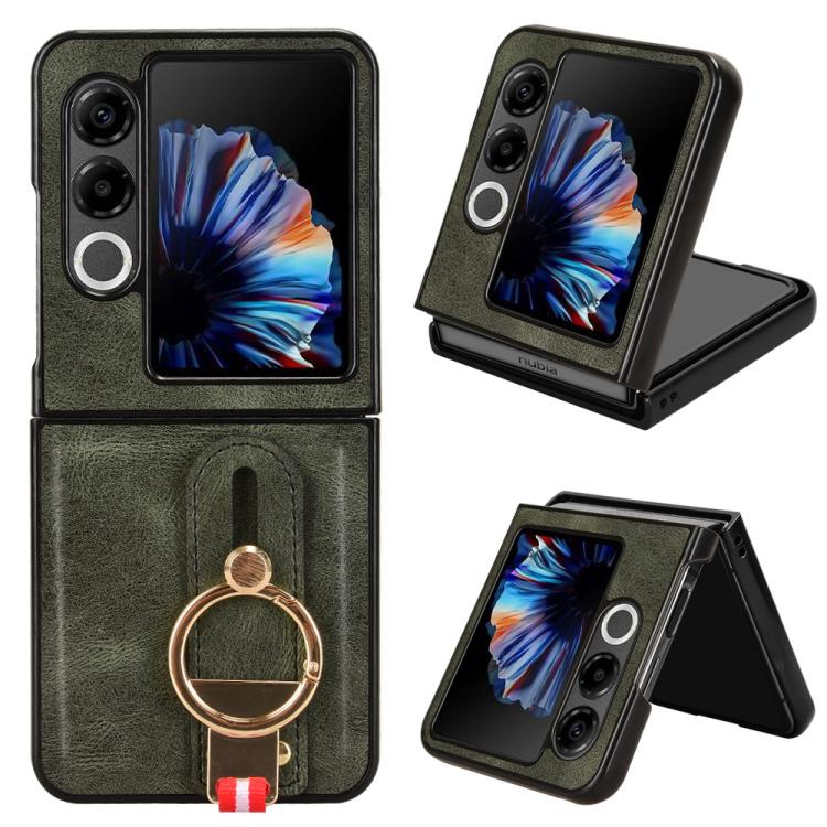 Wristband Leather Back Phone Case, For ZTE nubia Flip3, For ZTE nubia Fold, For ZTE nubia Flip2 A404ZT