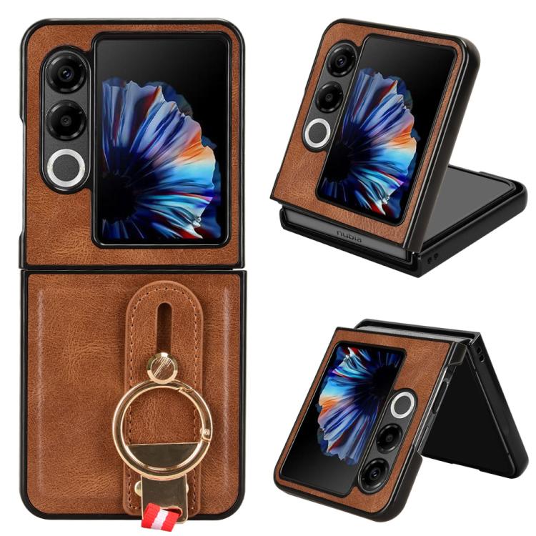 Wristband Leather Back Phone Case, For ZTE nubia Flip3, For ZTE nubia Fold, For ZTE nubia Flip2 A404ZT