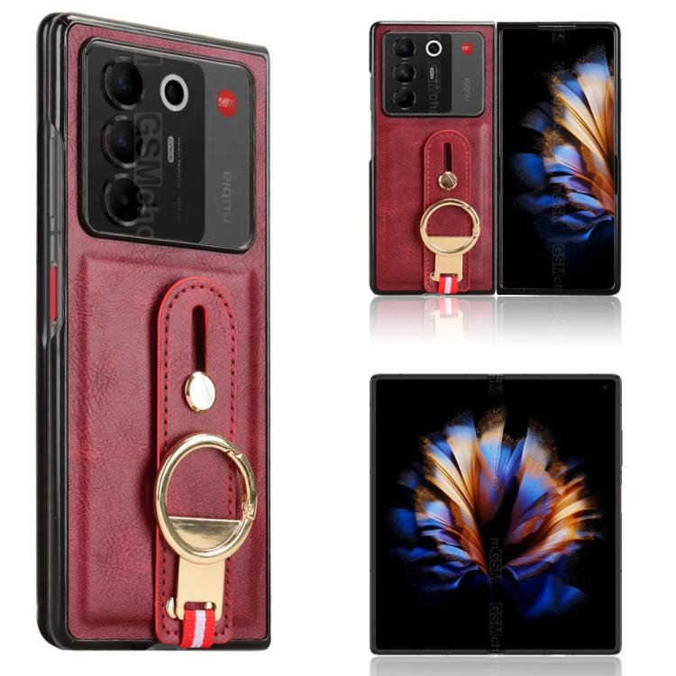 Wristband Leather Back Phone Case, For ZTE nubia Flip3, For ZTE nubia Fold, For ZTE nubia Flip2 A404ZT