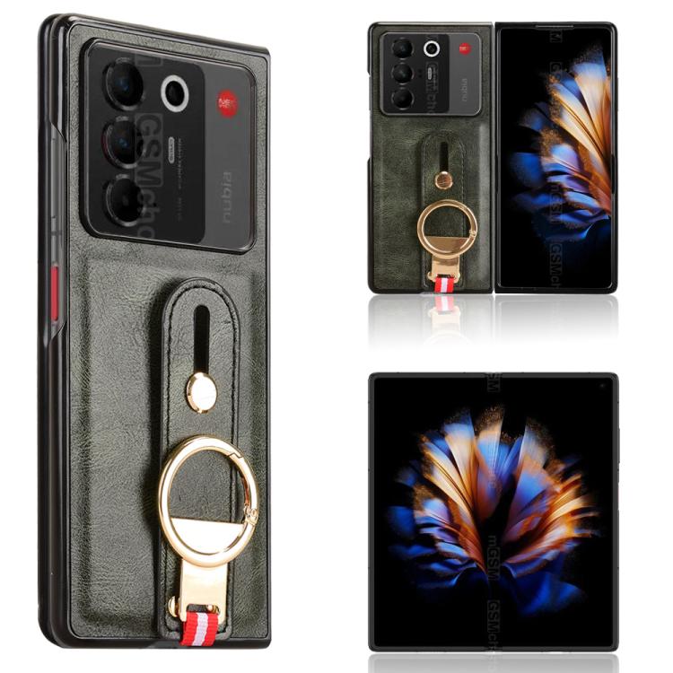 Wristband Leather Back Phone Case, For ZTE nubia Flip3, For ZTE nubia Fold, For ZTE nubia Flip2 A404ZT