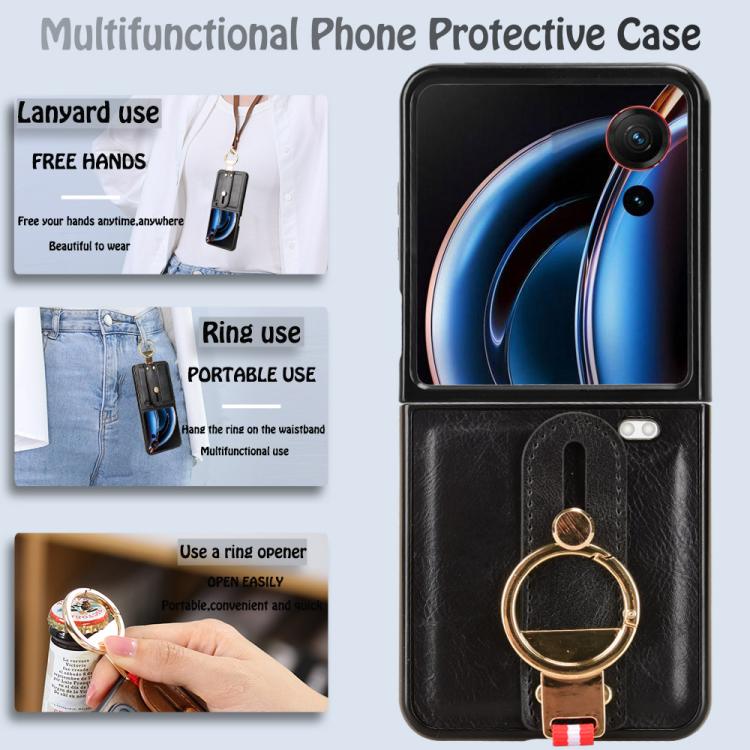 Wristband Leather Back Phone Case, For ZTE nubia Flip3, For ZTE nubia Fold, For ZTE nubia Flip2 A404ZT