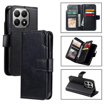 Tri-Fold 9-Card Wallets Leather Phone Case, For Xiaomi 15T Pro 5G, For Xiaomi 15T 5G, For Xiaomi 14T Pro, For Xiaomi 14T