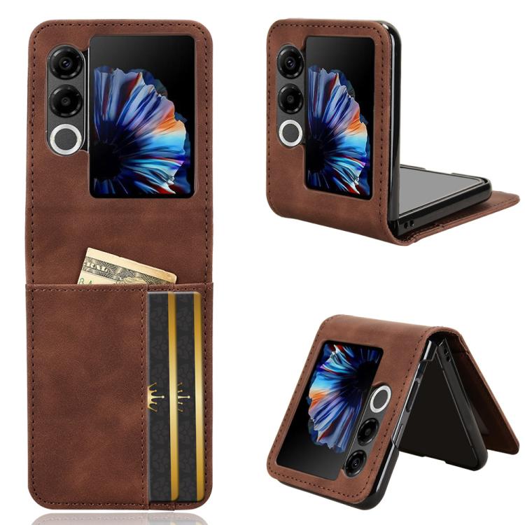 Skin-feeling Half-split External Card Slot Folding Phone Case, For ZTE nubia Flip3, For ZTE nubia Flip2