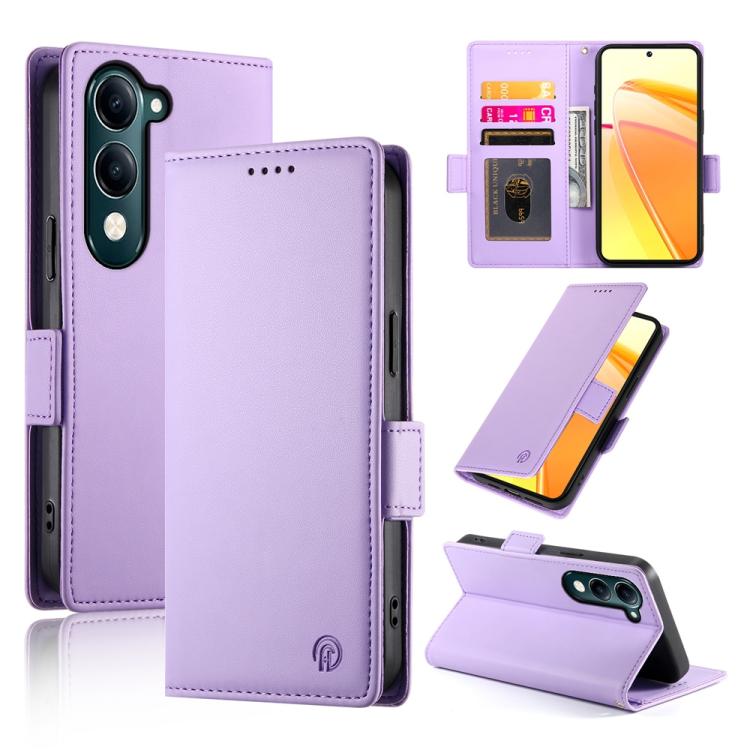 Side Buckle Magnetic Frosted Leather Phone Case, For vivo Y29 4G, For vivo V50