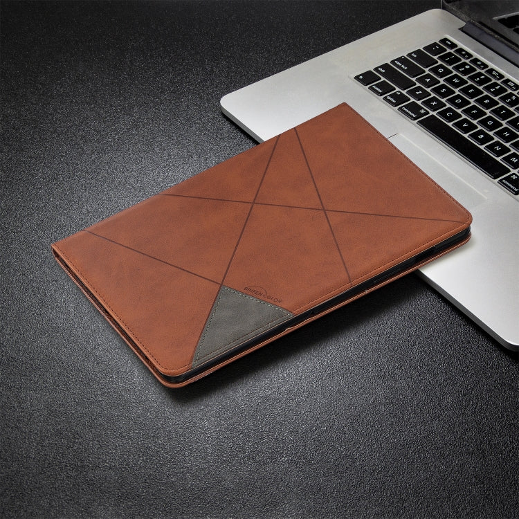 Brown leather flip case with diamond texture and gray corner panel