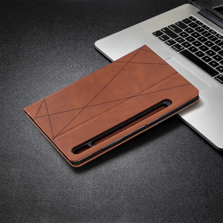 Brown leather folio with diamond pattern and side cutout window