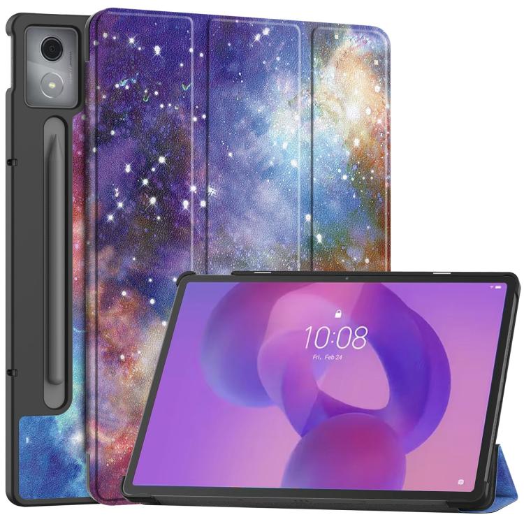 Custer Painted 3-Fold Holder Leather Smart Tablet Case, For Lenovo Idea Tab Pro Gen 2 13, For Lenovo Yoga Tab 11.1 2025, For Lenovo Tab One TB-305FU / Tab K9, For Lenovo Idea Tab Pro