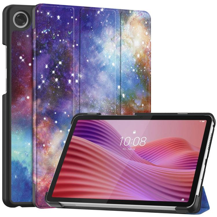 Custer Painted 3-Fold Holder Leather Smart Tablet Case, For Lenovo Idea Tab Pro Gen 2 13, For Lenovo Yoga Tab 11.1 2025, For Lenovo Tab One TB-305FU / Tab K9, For Lenovo Idea Tab Pro
