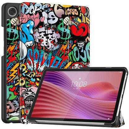 Custer Painted 3-Fold Holder Leather Smart Tablet Case, For Lenovo Idea Tab Pro Gen 2 13, For Lenovo Yoga Tab 11.1 2025, For Lenovo Tab One TB-305FU / Tab K9, For Lenovo Idea Tab Pro