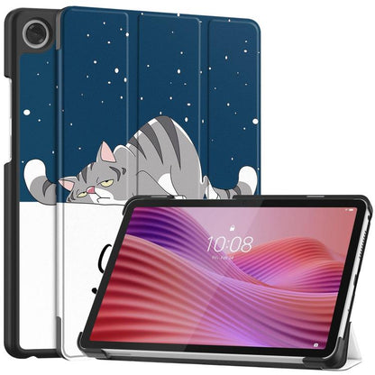 Custer Painted 3-Fold Holder Leather Smart Tablet Case, For Lenovo Idea Tab Pro Gen 2 13, For Lenovo Yoga Tab 11.1 2025, For Lenovo Tab One TB-305FU / Tab K9, For Lenovo Idea Tab Pro
