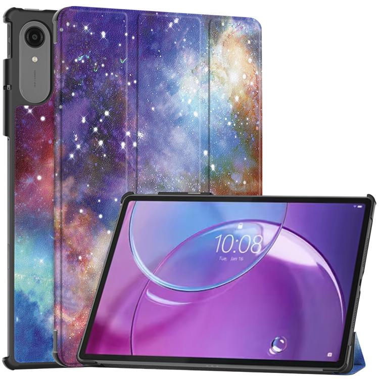 Custer Painted 3-Fold Holder Leather Smart Tablet Case, For Lenovo Idea Tab Pro Gen 2 13, For Lenovo Yoga Tab 11.1 2025, For Lenovo Tab One TB-305FU / Tab K9, For Lenovo Idea Tab Pro
