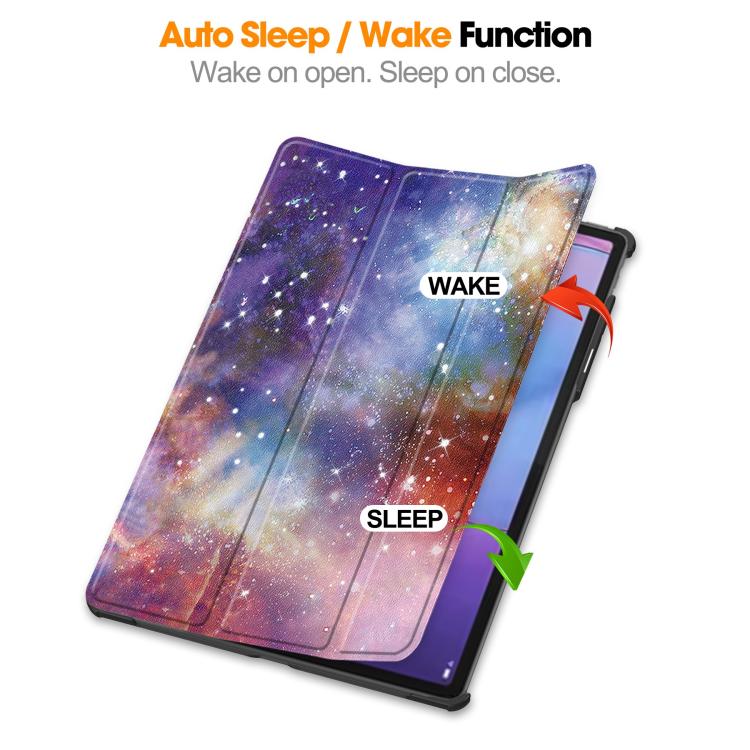 Custer Painted 3-Fold Holder Leather Smart Tablet Case, For Lenovo Idea Tab Pro Gen 2 13, For Lenovo Yoga Tab 11.1 2025, For Lenovo Tab One TB-305FU / Tab K9, For Lenovo Idea Tab Pro