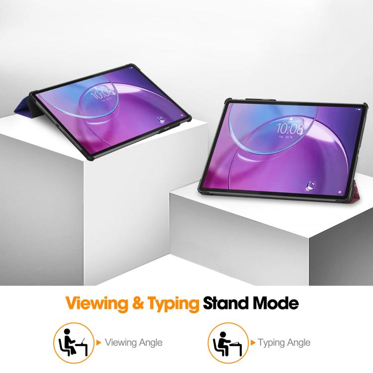Custer Painted 3-Fold Holder Leather Smart Tablet Case, For Lenovo Idea Tab Pro Gen 2 13, For Lenovo Yoga Tab 11.1 2025, For Lenovo Tab One TB-305FU / Tab K9, For Lenovo Idea Tab Pro