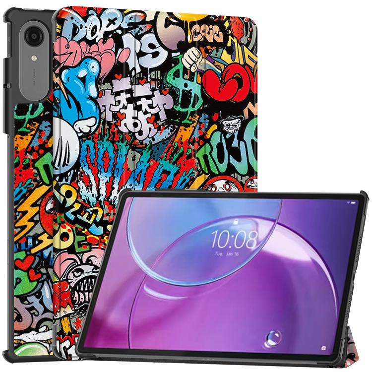 Custer Painted 3-Fold Holder Leather Smart Tablet Case, For Lenovo Idea Tab Pro Gen 2 13, For Lenovo Yoga Tab 11.1 2025, For Lenovo Tab One TB-305FU / Tab K9, For Lenovo Idea Tab Pro