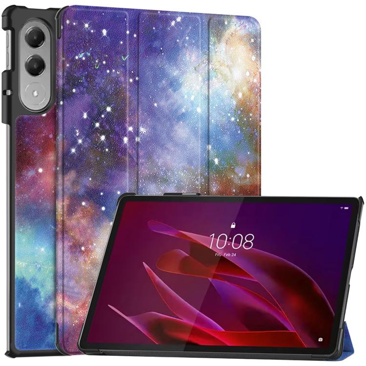 Custer Painted 3-Fold Holder Leather Smart Tablet Case, For Lenovo Idea Tab Pro Gen 2 13, For Lenovo Yoga Tab 11.1 2025, For Lenovo Tab One TB-305FU / Tab K9, For Lenovo Idea Tab Pro