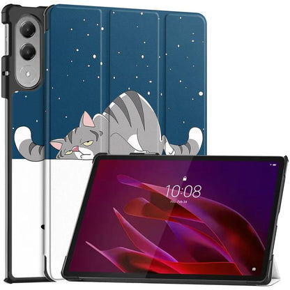 Custer Painted 3-Fold Holder Leather Smart Tablet Case, For Lenovo Idea Tab Pro Gen 2 13, For Lenovo Yoga Tab 11.1 2025, For Lenovo Tab One TB-305FU / Tab K9, For Lenovo Idea Tab Pro