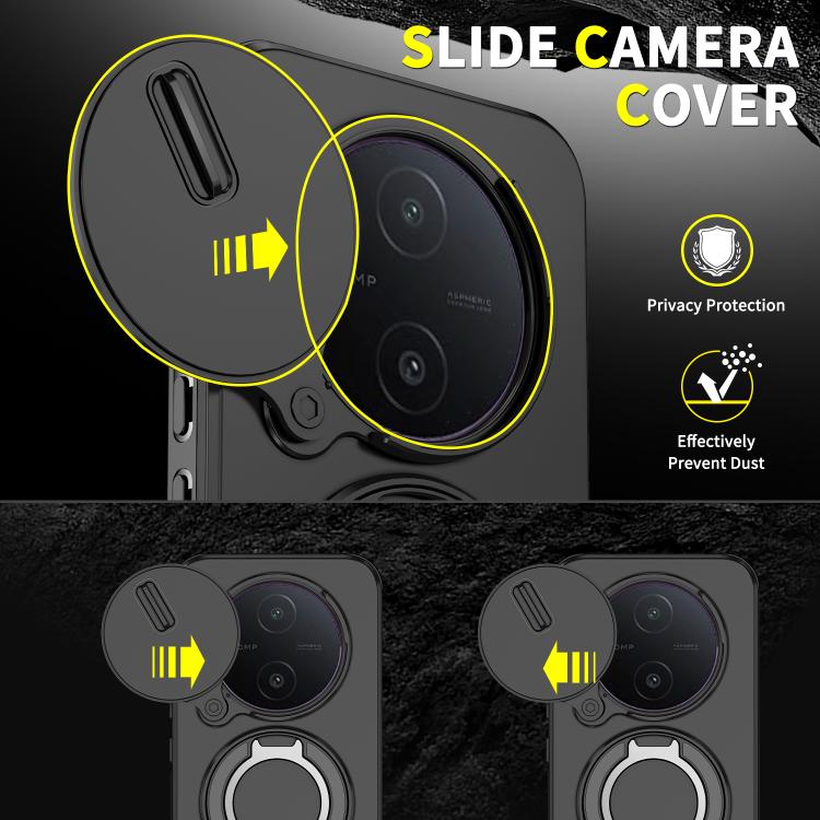 Sliding Camshield Ring Holder Phone Case, For vivo Y600 Pro 5G, For vivo Y500 5G, For vivo V50, For vivo S19 Pro / V40 / V40 Pro, For vivo V40 Lite 5G