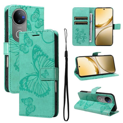 3D Butterfly Embossed Pattern Flip Leather Phone Case, For vivo X500, For vivo iQOO Neo11 Ultra 5G, For vivo iQOO Z11s/V80 Lite 5G, For vivo X500 Pro 5G, For vivo X500 Pro Max 5G, For vivo X300 Pro, For vivo X300, For vivo Y39 5G Global                ...
