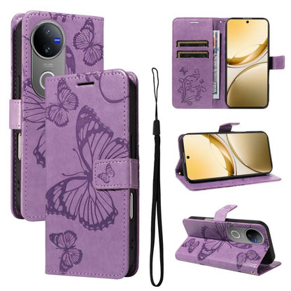 3D Butterfly Embossed Pattern Flip Leather Phone Case, For vivo X500, For vivo iQOO Neo11 Ultra 5G, For vivo iQOO Z11s/V80 Lite 5G, For vivo X500 Pro 5G, For vivo X500 Pro Max 5G, For vivo X300 Pro, For vivo X300, For vivo Y39 5G Global                ...