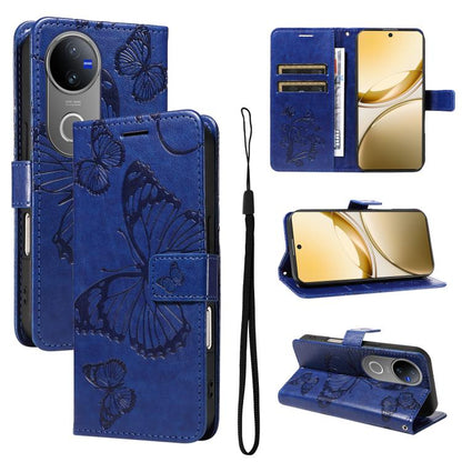 3D Butterfly Embossed Pattern Flip Leather Phone Case, For vivo X500, For vivo iQOO Neo11 Ultra 5G, For vivo iQOO Z11s/V80 Lite 5G, For vivo X500 Pro 5G, For vivo X500 Pro Max 5G, For vivo X300 Pro, For vivo X300, For vivo Y39 5G Global                ...
