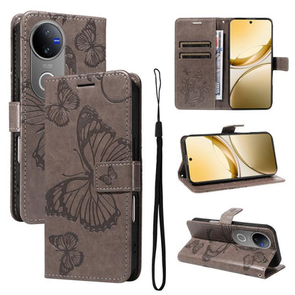 3D Butterfly Embossed Pattern Flip Leather Phone Case, For vivo X500, For vivo iQOO Neo11 Ultra 5G, For vivo iQOO Z11s/V80 Lite 5G, For vivo X500 Pro 5G, For vivo X500 Pro Max 5G, For vivo X300 Pro, For vivo X300, For vivo Y39 5G Global                ...